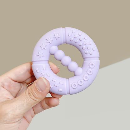 Silicone Baby Teething Ring Hand Grasping Teether Toy 3