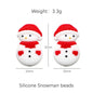 20pcs Silicone Focal Beads Christmas Santa Snowman Elk Deer Gingerbread Man 6