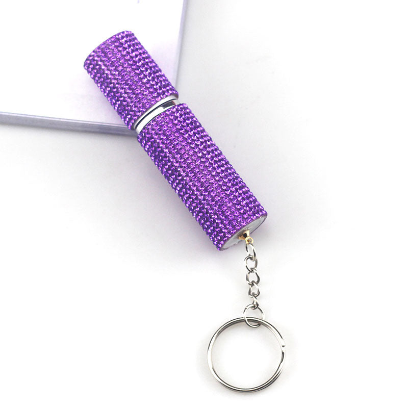 Rhinestone Portable Perfume Spray Bottle Keychain 5ml Capacity 4
