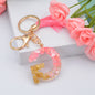 Resin Pink Tassel Letter Keychain A to Z Initial Charm 33