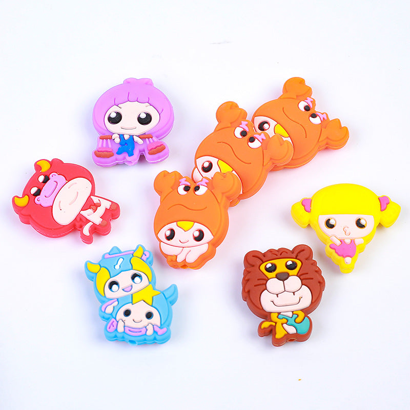 20pcs Silicone Focal Beads Twelve Constellations Colorful Set 4