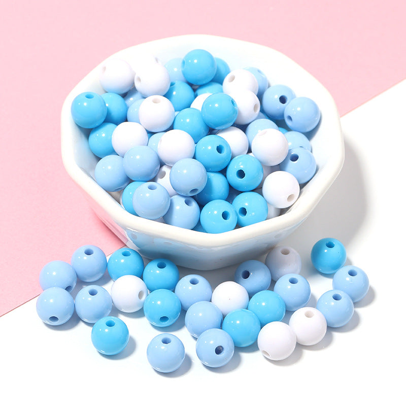 100pcs 6mm Macarons Round Acrylic Beads Christmas Solid Color Bracelet Accessories 11