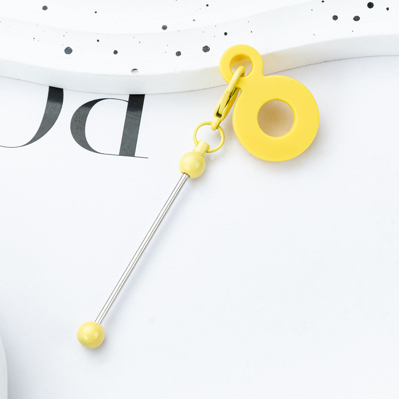 Beadable Tumbler Straw Holder Silicone DIY Accessory with Keychain Bar 13