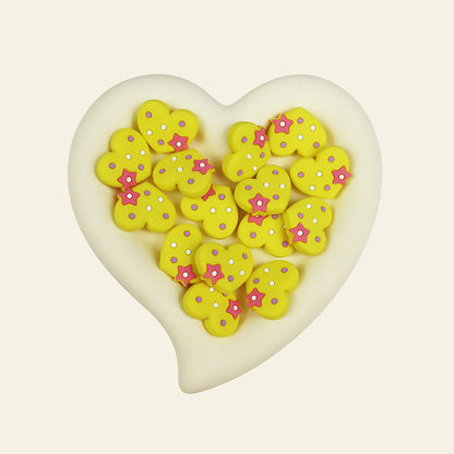 Silicone Focal Beads Pentagram Heart Shaped with Star Detail 9