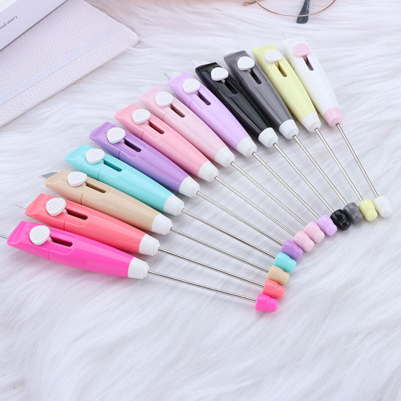 Beadable Retractable Letter Opener Parcel Knife Box Cutter DIY Craft 4