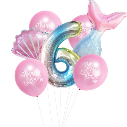 Mermaid Foil Balloon Set Birthday Party Decoration 19