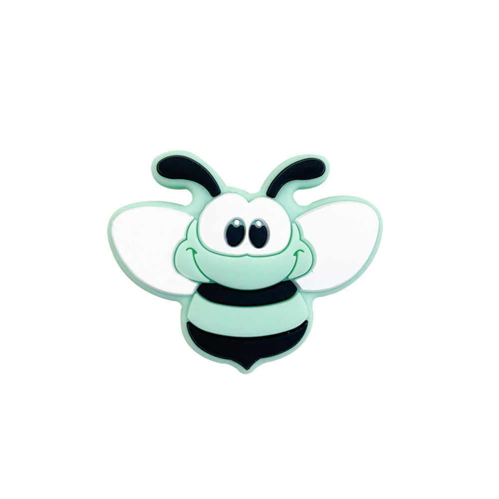 20pcs Silicone Focal Beads Bee Character Front Facing 12