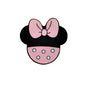 20pcs Silicone Focal Beads Round Ear Mouse Character with Bow 3