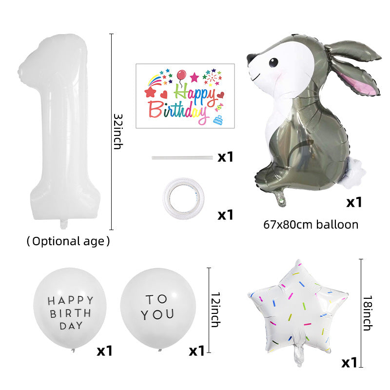 Easter Bunny Foil Balloon Set Party Decoration 3