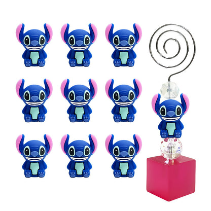 Silicone 3D Focal Beads Blue Alien Character Large Ears Sitting Pose 3