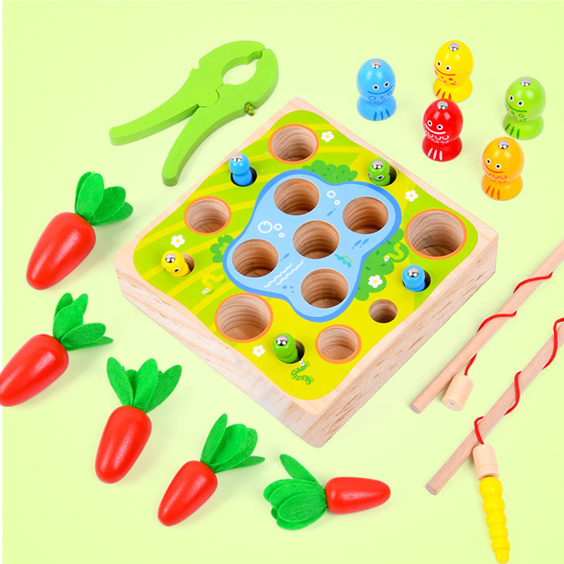 Wooden Happy Farm Montessori Toys Educational Desktop Game 5