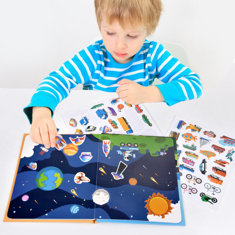 Paper Montessori Puzzle Sticker Book Early Education Toy for Kids 2