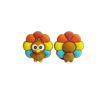 20Pcs Silicone 3D Focal Beads Cartoon Animal Teddy Bear Sloth Turkey 9