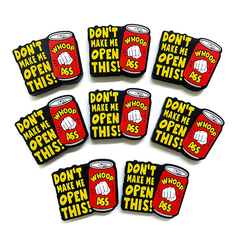 20Pcs Silicone Focal Beads Simulation Cartoon Cola With Printed Text