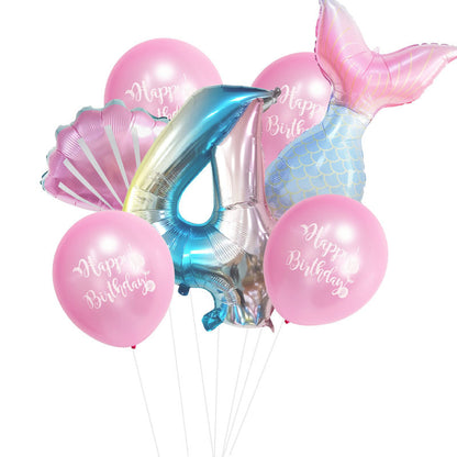 Mermaid Foil Balloon Set Birthday Party Decoration 17