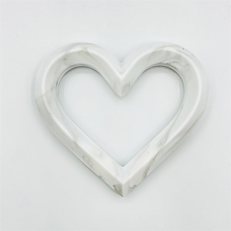 3Pcs 80mm Heart Silicone Beads Solid Color 10