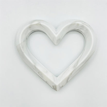 3Pcs 80mm Heart Silicone Beads Solid Color 10
