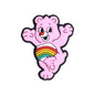 20pcs Silicone Focal Beads Pink Bear Holding Rainbow Design