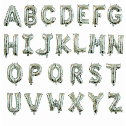Silver Letter Foil Balloons Party Decoration 16 Inch 50pcs