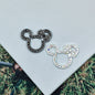 10Pcs 32x25mm Cute Hollow Rhinestone Mickey Head Alloy Beads