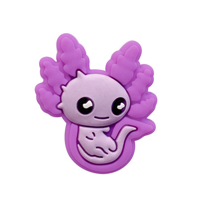 Silicone Focal Beads Axolotl Baby Figure with Smiling Face 4