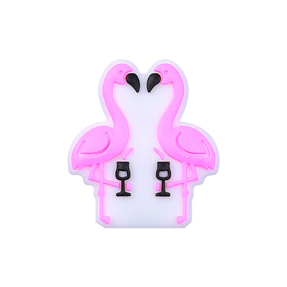 20pcs Silicone Focal Beads Rainbow Bear Giraffe Elephant Flamingo Set 8