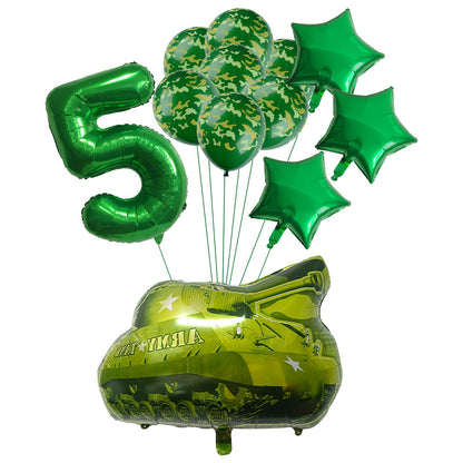 Military Tank Foil Balloon Set Boys Birthday Party Decoration 9