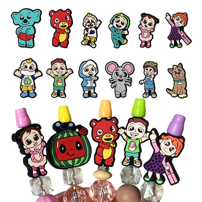 20Pcs Silicone Focal Beads Cartoon Characters Variety Set 5