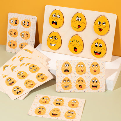 Wooden Expression Matching Puzzle Montessori Toys for Toddlers 2