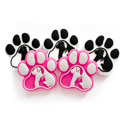 20Pcs Silicone Focal Beads Dog Claw Prints Raised Design 3