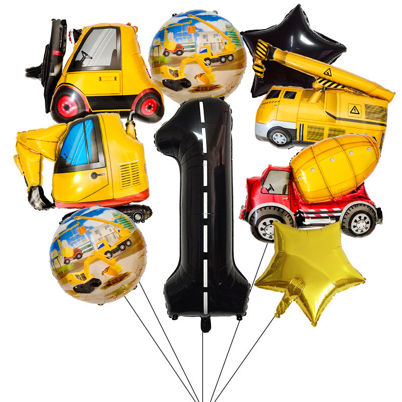 Construction Vehicle Foil Balloon Set 40 Inch Engineering Theme