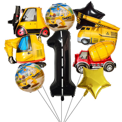 Construction Vehicle Foil Balloon Set 40 Inch Engineering Theme