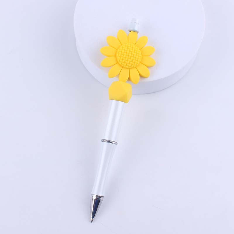 Flower Silicone Beaded Pens Handmade Novelty Ballpoint Pens Gift 9