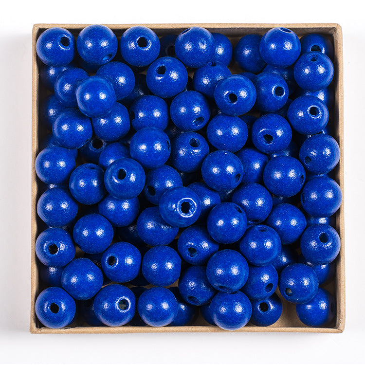 50pcs 16mm Colored Round Wooden Beads Jewelry Making DIY Craft 11
