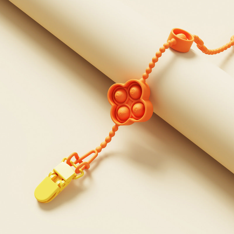 Silicone Baby Teether Anti Loss Rope with Clip 42.5cm 22