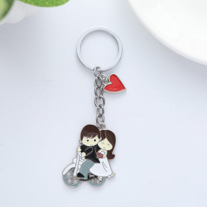 Love Couple Alloy Keychain Metal Romantic Charm 12