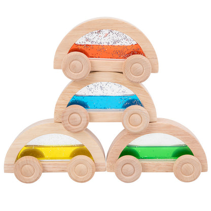 Wooden Building Blocks Trolley Educational Toy for Kids