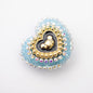 10pcs Heart Bear Rhinestone Acrylic Focal Beads 27.5x24.6mm 17