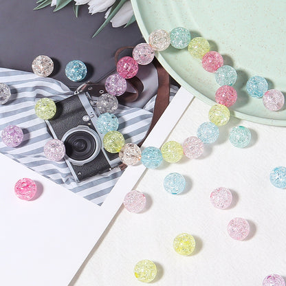 100pcs 6mm Crackle Round Acrylic Beads Color Transparent DIY Bracelet Accessories 3