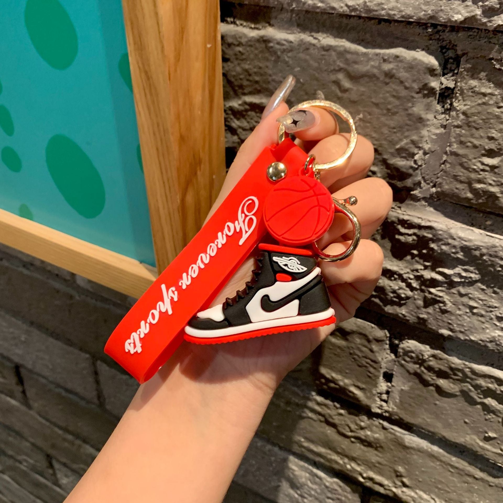 Aj Sneaker Silicone Keychain with Wrist Strap for Bag Charm 3