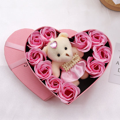 Soap Flower Bear Heart Shape Gift Box Valentine's Day Gift 8