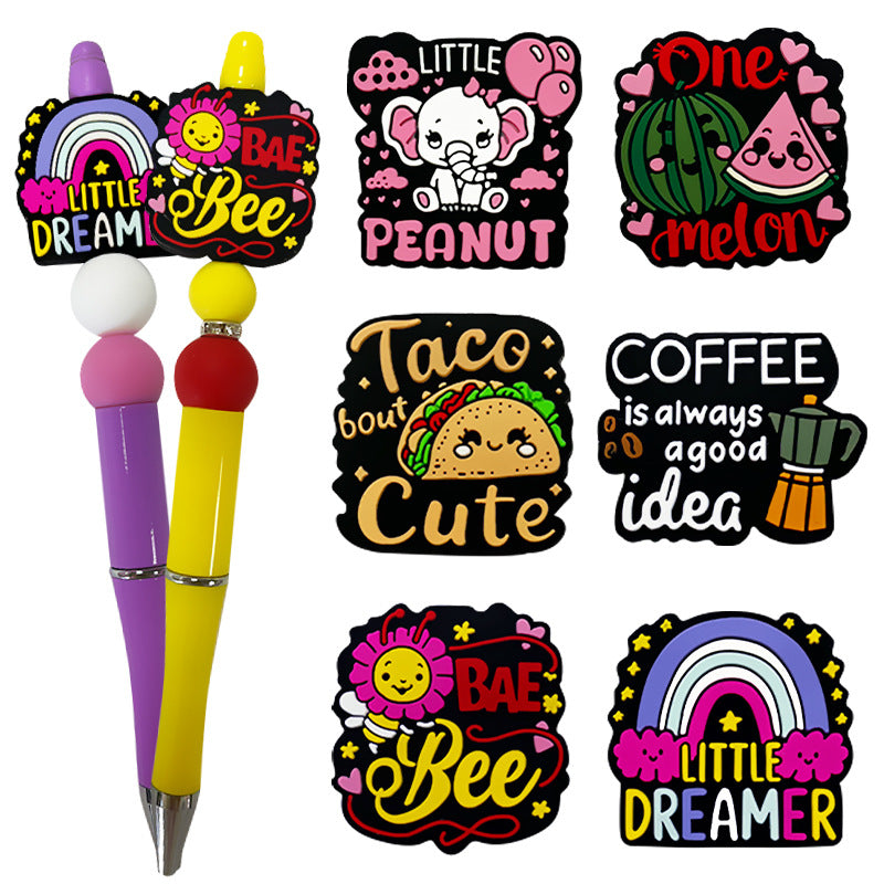Silicone Focal Beads Fruit Burger Elephant Rainbow Design