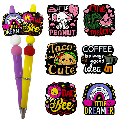 Silicone Focal Beads Fruit Burger Elephant Rainbow Design