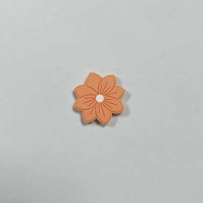 20Pcs Silicone Focal Beads Flower Macaron Color Simple Edition 12