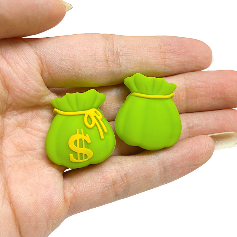 20Pcs Silicone 3D Focal Beads Simulation Money Bag With Dollar Sign 5