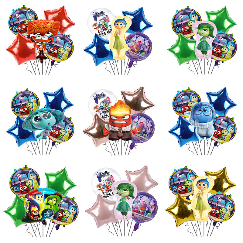 Inside Out Foil Balloon Set Birthday Party Decoration 5pcs