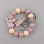 Yak Silicone Bead Wristlet Keychain with Tassel Charm 9