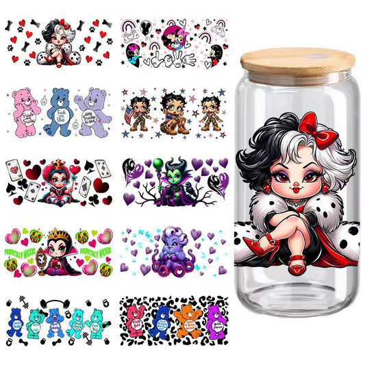 5pcs Custom Uv Dtf Cup Wraps Wholesale Transfer Stickers For 16oz Glass Cup