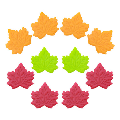 20Pcs Silicone Focal Beads Maple Leaf Detailed Vein Design