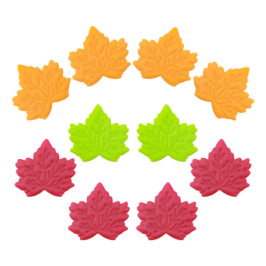 20Pcs Silicone Focal Beads Maple Leaf Detailed Vein Design